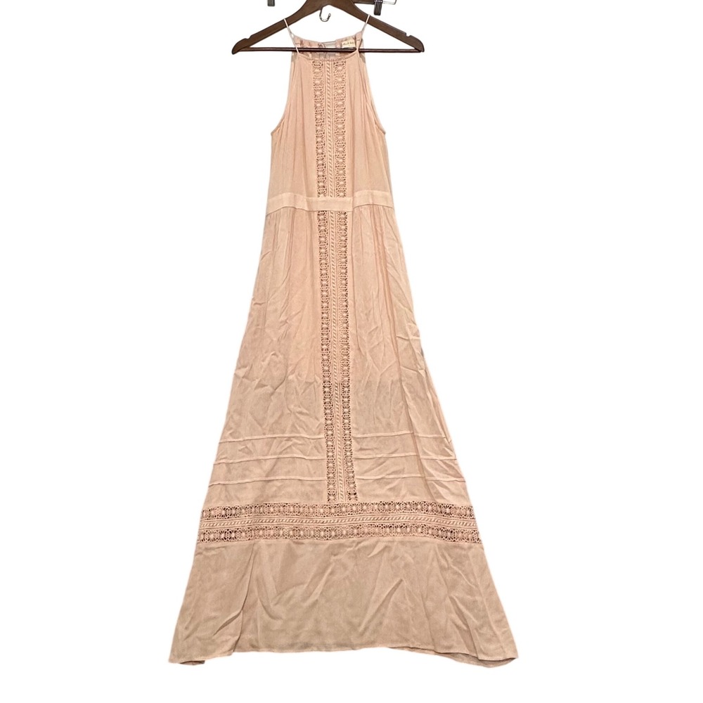 Altar State Dusty Rose Pink Crochet Lace Halter Maxi Dress Boho Beach Vacation S - Picture 5 of 13